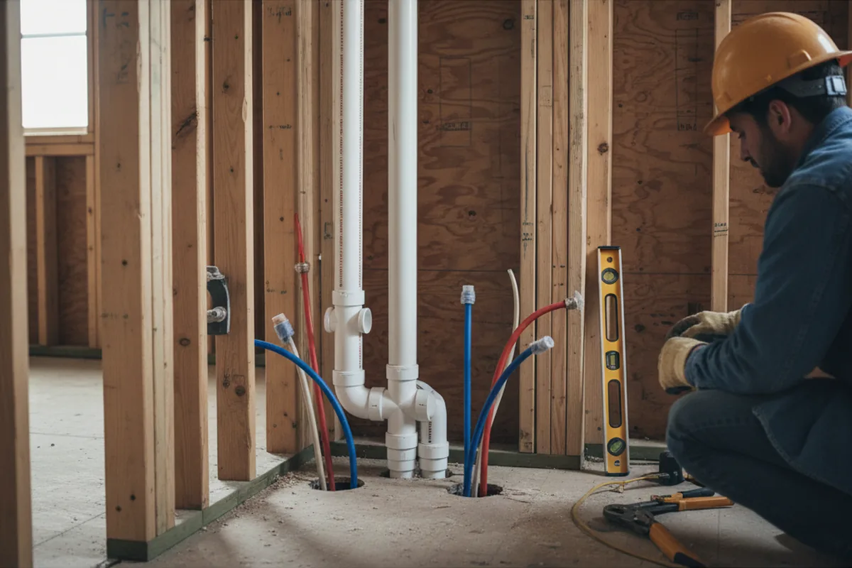 Drain and supply rough-in during Garbage Disposal Repair in Holly